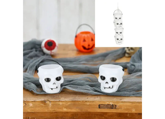 Mini Halloween Schädelkessel, 4er Set, Durchmesser ca. 7cm TK Gruppe® Grosshandel 