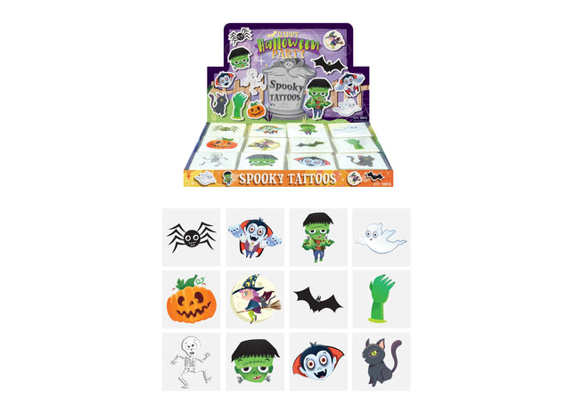 Mini-Halloween-Tattoos, 4 cm, 12 verschiedene Teile TK Gruppe® Grosshandel 