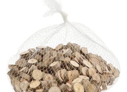 Mini Holzscheiben Streudeko, Natürlich, Rund, im Netz, ca. 250g TK Gruppe® Grosshandel 