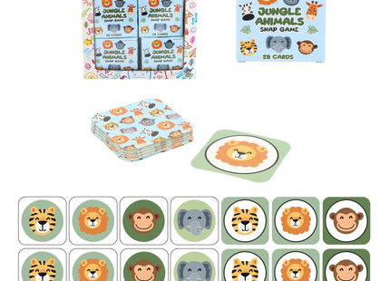 Mini Jungle Snap Kartenspiel, 28 Teile, 5 x 5 cm – Kompaktes und lustiges Kartenspiel für Kinder TK Gruppe® Grosshandel 