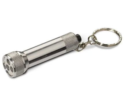 Mini-LED-Schlüsselanhängerleuchte – Kompakte Taschenlampe, Silberfarben, Robust TK Gruppe® Grosshandel 