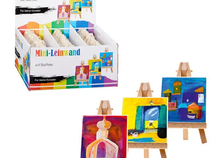 Mini-Leinwand mit Staffelei, 7x7cm – Ideal für kleine Kunstwerke TK Gruppe® Grosshandel 