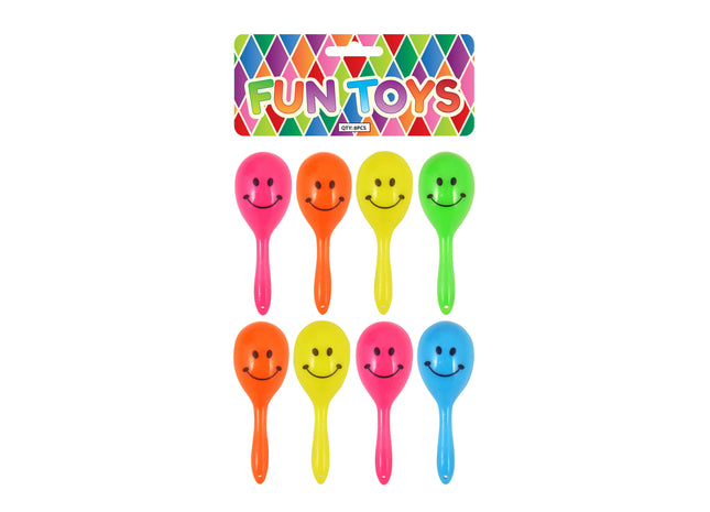 Mini-Maracas mit Lächeln, 7 cm, 5 verschiedene Farben - Musikspielzeug für Kinder TK Gruppe® Grosshandel 
