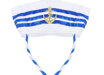 Mini Matrosenhut Stirnband Mit Streifen - Nautisches Partyzubehör TK Gruppe® Grosshandel 