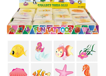 Mini Meerjungfrau-Tattoos, 4 cm, sortiert, 12 Stück - Hautfreundliche temporäre Kinder-Tattoos TK Gruppe® Grosshandel 