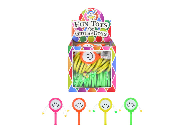 Mini Smile Face Spin Drum, 10 cm, in 4 verschiedenen Größen – Ideal für Partys TK Gruppe® Grosshandel 