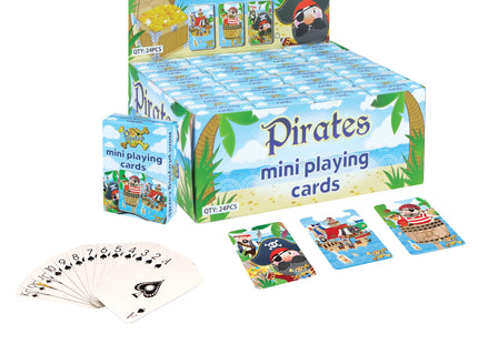 Mini-Spielkarten Piraten-Design, 6x4 cm, 3 verschiedene Motive, kompakt und reisefreundlich TK Gruppe® Grosshandel 