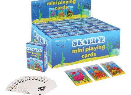 Mini Spielkarten Sealife - 6X4Cm - 3 sortierte Motive - Wasserdichte Tierkarten TK Gruppe® Grosshandel 