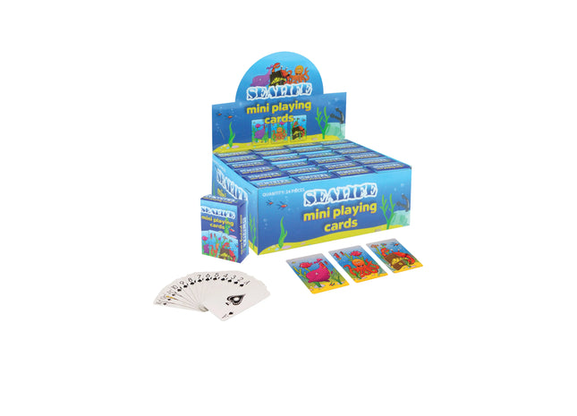 Mini Spielkarten Sealife - 6X4Cm - 3 sortierte Motive - Wasserdichte Tierkarten TK Gruppe® Grosshandel 