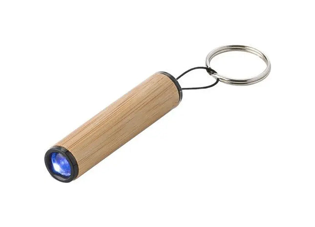 Mini-Taschenlampe aus Bambus mit Schlüsselanhänger Ilse - Braun Nachhaltige Beleuchtung für unterwegs TK Gruppe® Grosshandel 