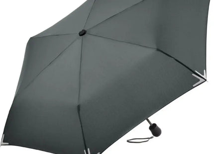 Mini-Taschenschirm Safebrella LED-Lampe in Grau - Sicherheit und Stil bei Regen TK Gruppe® Grosshandel 