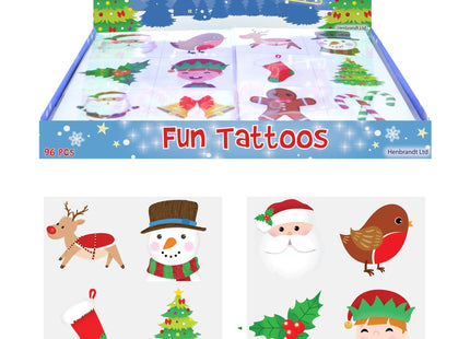 Mini-Tattoos 4 cm, Weihnachtsmotive, 6 Stück pro Karte, 2 Designs – ideal für Festtage TK Gruppe® Grosshandel 