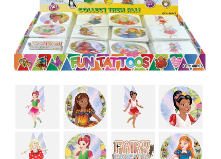 Mini-Tattoos Feen-Design, 4 cm, 12 verschiedene Stile, temporäre Kinder-Tattoos, hautfreundlich TK Gruppe® Grosshandel 