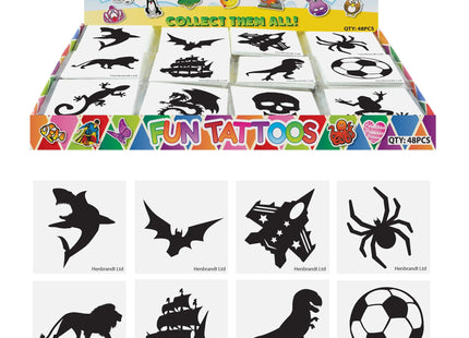 Mini-Tattoos für Jungen 4 cm – 12Er-Set, sortierte Designs, kinderfreundlich TK Gruppe® Grosshandel 