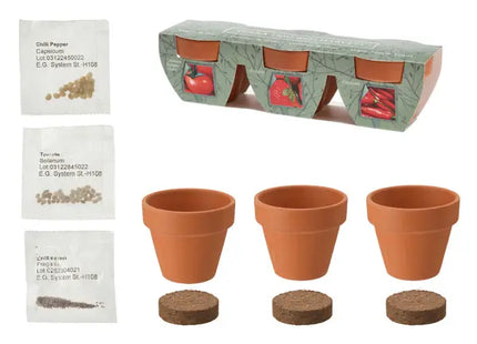 Mini-Tontopf Trio, ca. 5,5 cm – Kleine Deko-Töpfe | Rustikale Pflanzgefäße für Zimmerpflanzen TK Gruppe® Grosshandel 