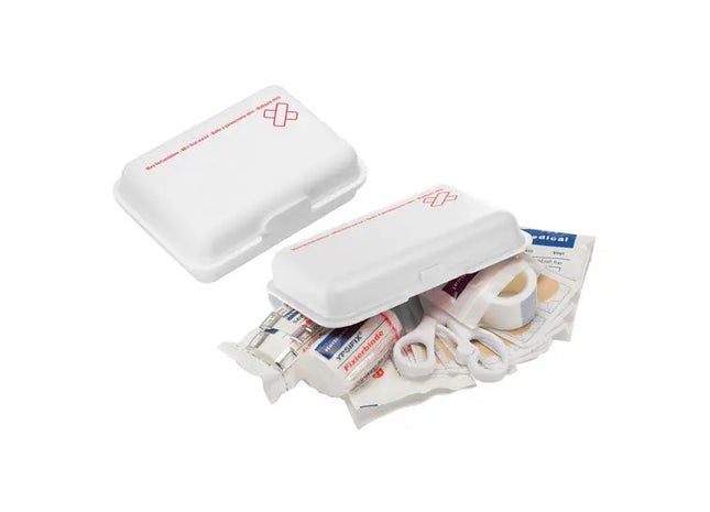 Mini Verbandsbox in Weiß – Kompakt & Essentiell für Erste Hilfe TK Gruppe® Grosshandel 