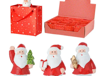 Mini-Weihnachtsmänner in kleinen Geschenktüten, 4er-Set, ca. 5cm Hoch - Festliche Deko TK Gruppe® Grosshandel 