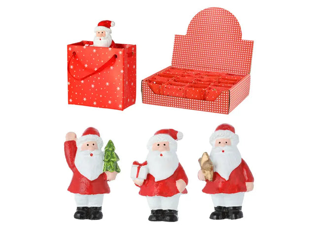 Mini-Weihnachtsmänner in kleinen Geschenktüten, 4er-Set, ca. 5cm Hoch - Festliche Deko TK Gruppe® Grosshandel 
