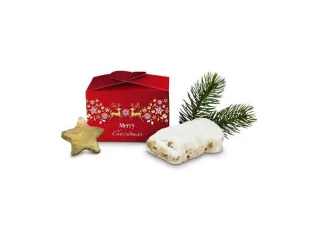 Mini-Weihnachtsstollen mit 'Merry Christmas'-Motiv – Festlicher Genuss TK Gruppe® Grosshandel 