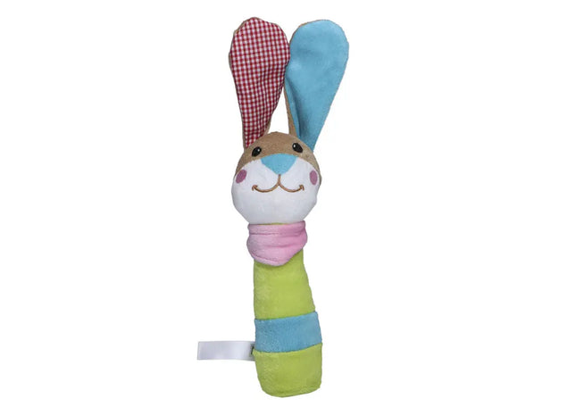 MiniFeet Greifling Hase, mit Rassel - Multicolour Plüschspielzeug Babyspielzeug Geschenk TK Gruppe® Grosshandel 
