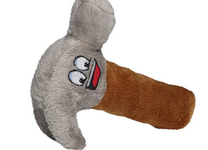 MiniFeet Hammer - Braun-Grau Plüschhammer Spielzeug Deko Geschenk Weich & Sicher TK Gruppe® Grosshandel 