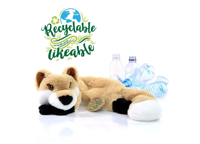 MiniFeet Hunde-Spielzeug RecycelFuchs - Beige, Nachhaltiges Plüschspielzeug, Interaktives Hundezubehör TK Gruppe® Grosshandel 
