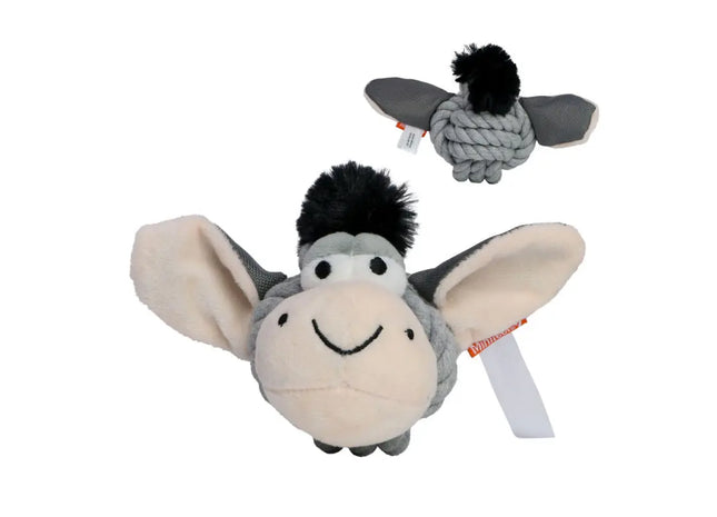 MiniFeet Knoten-Esel Spielzeug für Hunde, Grau, Robust & Unterhaltsam TK Gruppe® Grosshandel 