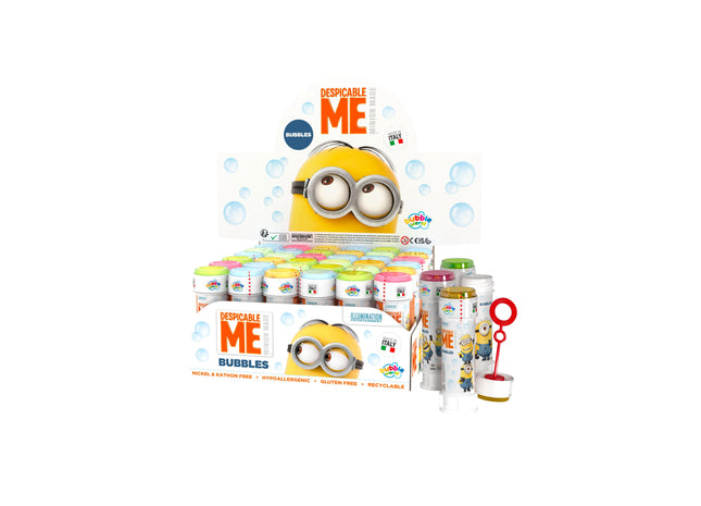 Minions Bubble Tubs 60 ml mit Puzzle-Labyrinth-Abdeckung – Seifenblasen für Kinderspaß TK Gruppe® Grosshandel 