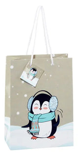 Mittelgroße Geschenktasche mit Pinguinmotiv, ca. 23 cm TK Gruppe® Grosshandel 