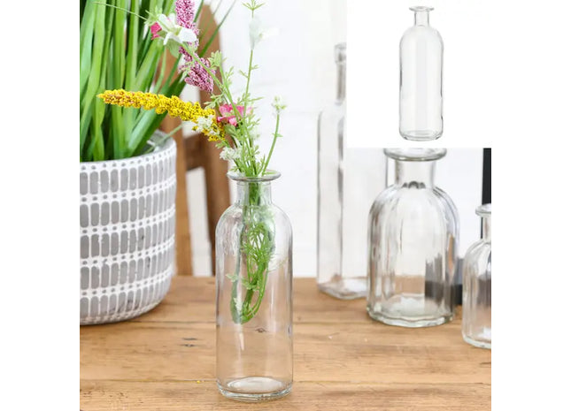 Mittelgroße Klare Glasvase, Geradliniges Design, ca. 7x20 cm TK Gruppe® Grosshandel 
