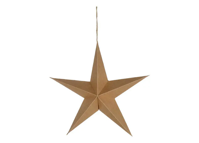 Mittelgroßer Basischer Papierstern, Naturlook, 30cm Durchmesser TK Gruppe® Grosshandel 