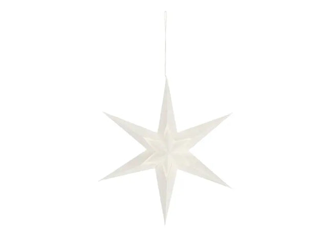 Mittelgroßer Deluxe Papierstern, Weiß, Elegantes Design, 30cm Durchmesser TK Gruppe® Grosshandel 
