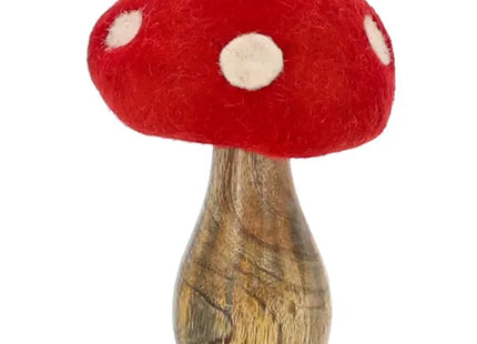 Mittelgroßer Fliegenpilz aus Mangoholz, 15cm - Dekoratives Natur-Element TK Gruppe® Grosshandel 