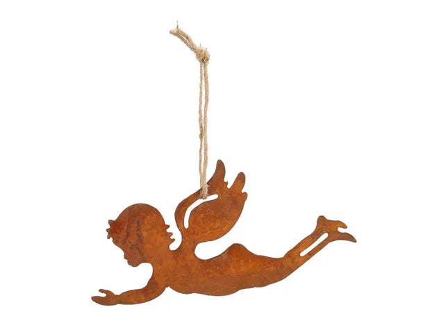 Mittelgroßer Hänge-Engel an Juteband, ca. 13x7 cm - Dekorationsengel TK Gruppe® Grosshandel 