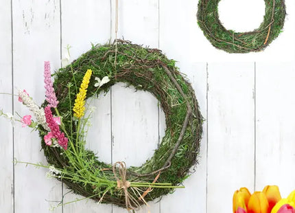 Mittelgroßer Mooskranz in Erdtönen, Durchmesser 30 cm - Flexibles Raumdekor TK Gruppe® Grosshandel 