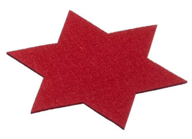 Mittelgroßer Stern-Untersetzer, Rot, 20 cm Durchmesser, Stilvoll & Praktisch TK Gruppe® Grosshandel 