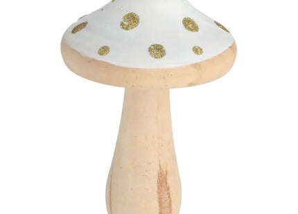 Mittelgroßer Weißer Deko-Pilz, Höhe ca. 14cm, Eleganter Zierartikel TK Gruppe® Grosshandel 