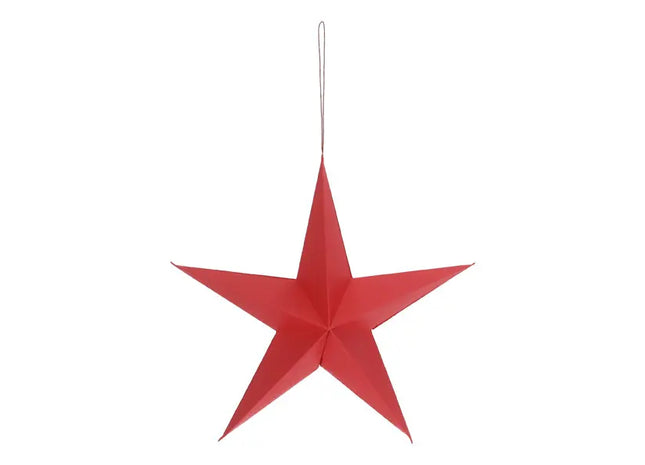 Mittelgroßer roter Papierstern, einfaches Design, Durchmesser 30cm TK Gruppe® Grosshandel 