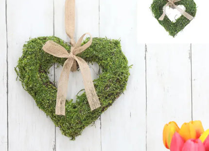 Mittelgroßes Moosherz zum Aufhängen, 26 cm - Ökologische Wanddeko TK Gruppe® Grosshandel 