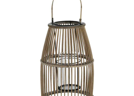 Mittlere Laterne mit Henkel, Rattan, Kegelform, ca. 35cm Höhe – Natürliche und stilvolle Beleuchtung TK Gruppe® Grosshandel 