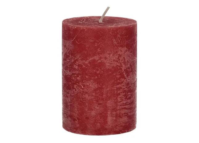 Mittlere Rustikale Stumpenkerze in Altrot, 7x10cm - Stilvolles Dekor TK Gruppe® Grosshandel 