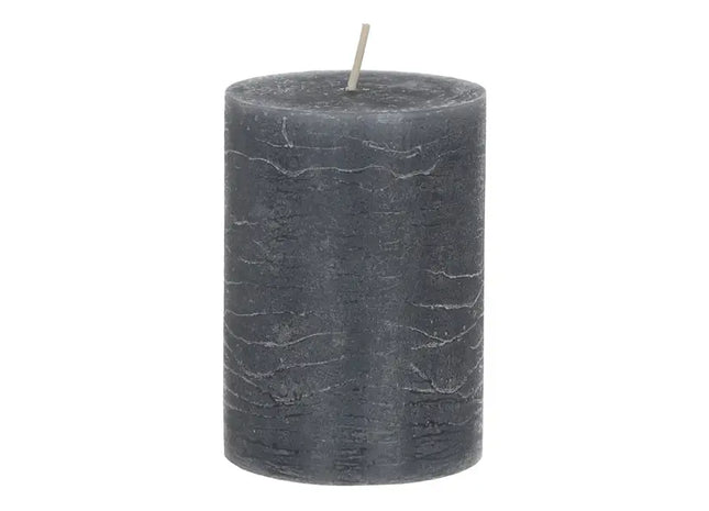 Mittlere Rustikale Stumpenkerze in Grau, 7x10cm - Modernes Dekor TK Gruppe® Grosshandel 