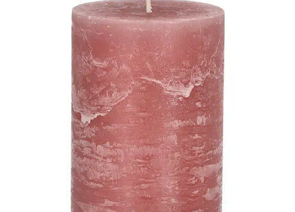 Mittlere Rustikale Stumpenkerze in Rosa, 7x10cm - Stilvolles Dekoelement TK Gruppe® Grosshandel 