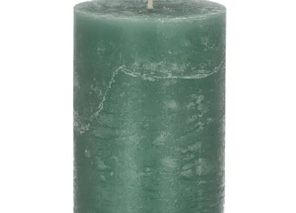 Mittlere Rustikale Stumpenkerze in Schilfgrün, 7x10cm - Natürliches Dekor TK Gruppe® Grosshandel 
