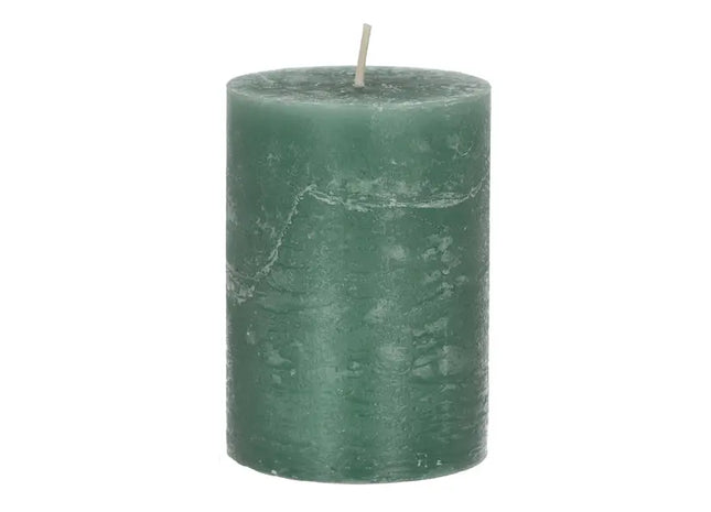 Mittlere Rustikale Stumpenkerze in Schilfgrün, 7x10cm - Natürliches Dekor TK Gruppe® Grosshandel 