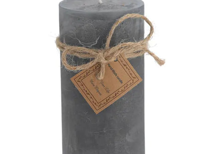 Mittlere Stumpenkerze in Gefrostetem Anthrazit, M, 7x13cm - Elegantes Lichtelement TK Gruppe® Grosshandel 