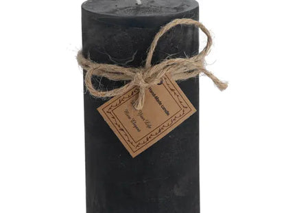 Mittlere Stumpenkerze in Gefrostetem Schwarz, M, 7x13cm - Modernes Design TK Gruppe® Grosshandel 