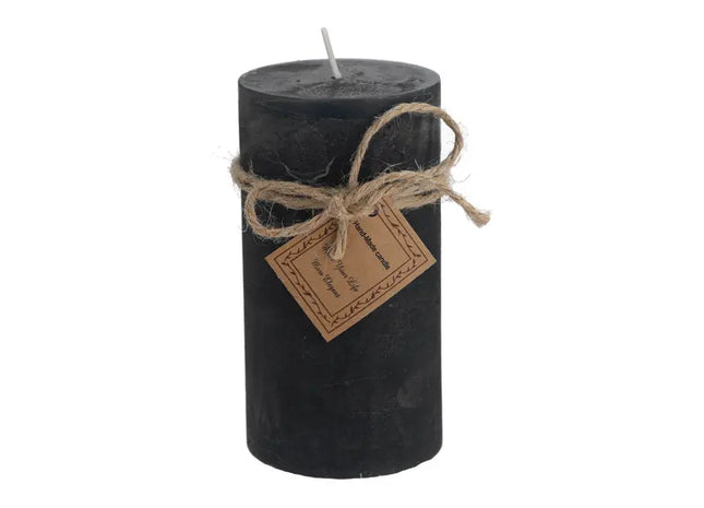 Mittlere Stumpenkerze in Gefrostetem Schwarz, M, 7x13cm - Modernes Design TK Gruppe® Grosshandel 