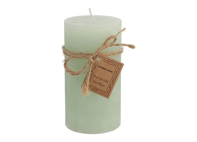 Mittlere Türkis Gefrostete Stumpenkerze, Texturiert, 7x13cm TK Gruppe® Grosshandel 