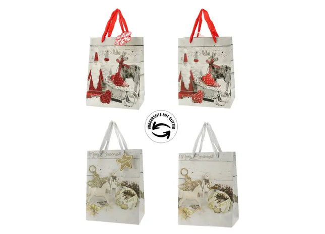 Mittlere Weihnachtsgeschenktüten, 2er-Set, Höhe 23 cm TK Gruppe® Grosshandel 
